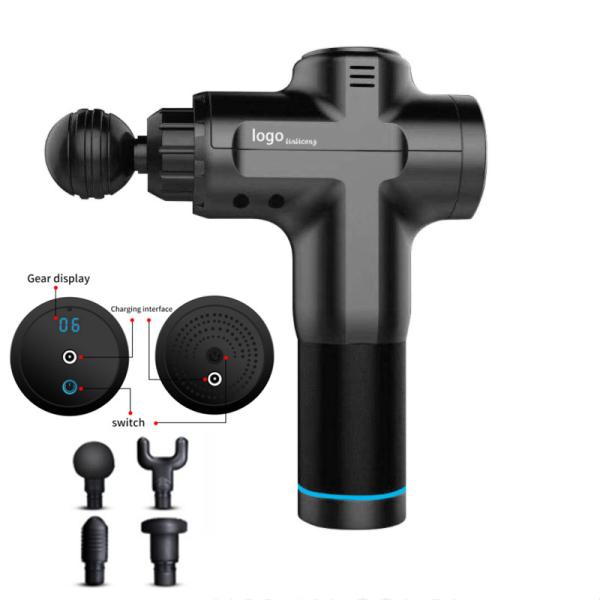 RoHS Approval ABS Muscle Massage Gun LED Touch Screen Home Use