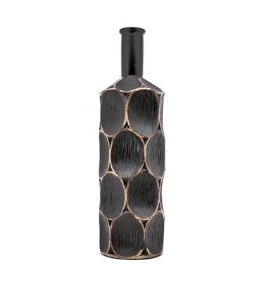 High quality creative bottle shape black luxury Polyresin vase for party table decor