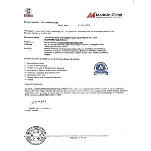 Changzhou ETD Cold Chain Equipment Co.,Ltd Certifications