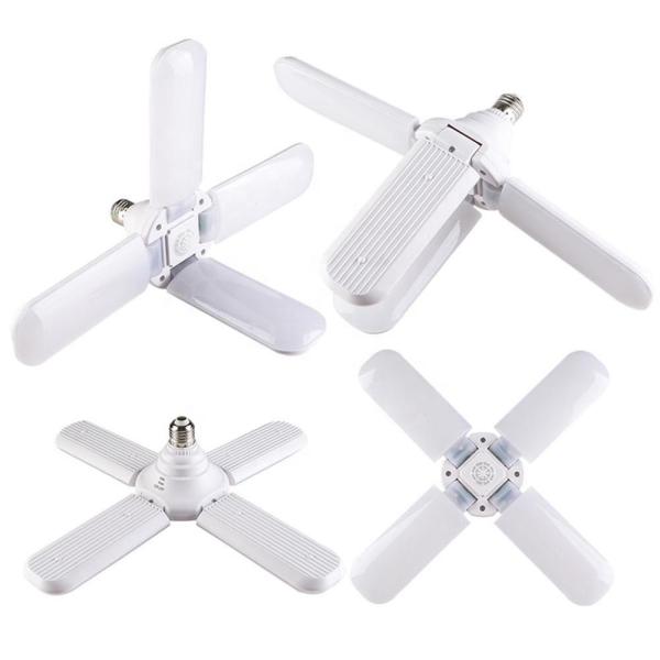 160V-265V Folding Fan Blade LED Lights 65W Aluminum Plastic Material