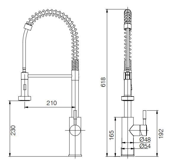 IPX5 Spring Coil Kitchen Faucet Kitchen Mixer Tap With Extendable Spray