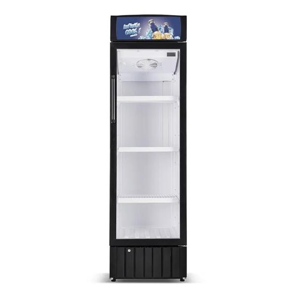 Коммерческий вентилятор охлаждения стеклянная дверь напитки дисплей вертикальный охладитель напитки холодильник
