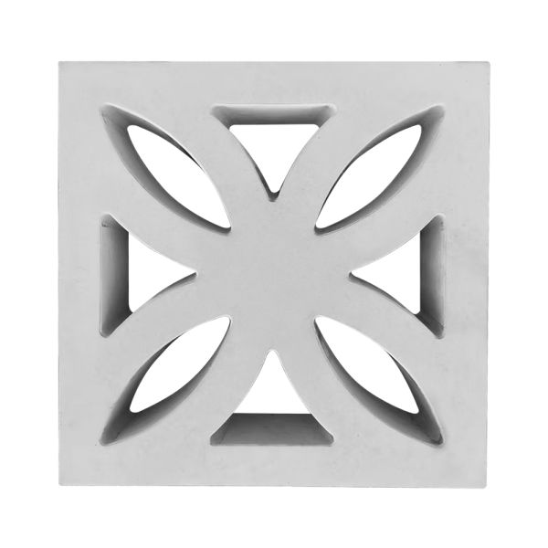 Decorative Floral Facade Brick White Hollowed Concrete Screen Block for Garden Patio Privacy