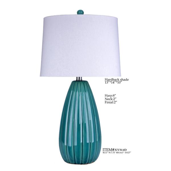 Porcelain Base Simple Modern Table Lamp TC White D14*27