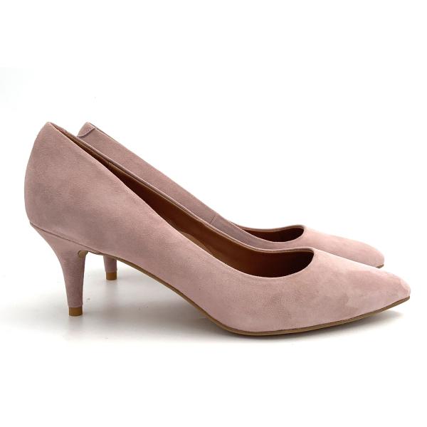 Slip On Womens Pump Heels Leather Material With Stiletto Heel