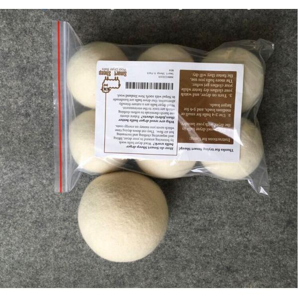 china factory Colored Pure Genuine  6-Pack XL 100% Wool Dryer Balls