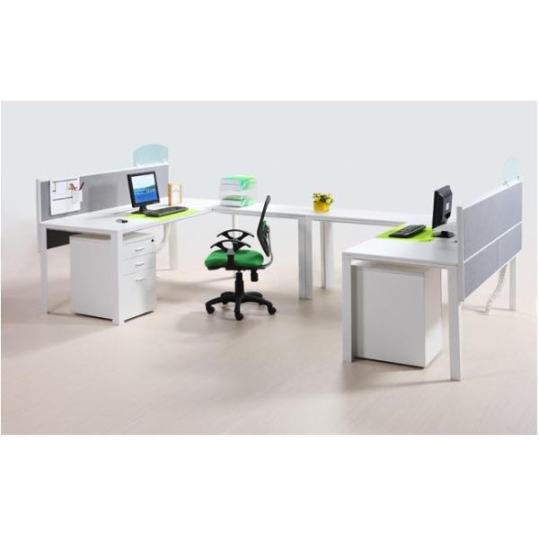 Durable White Office Furniture Cubicles CD-T8849 with 2 moving cabinets