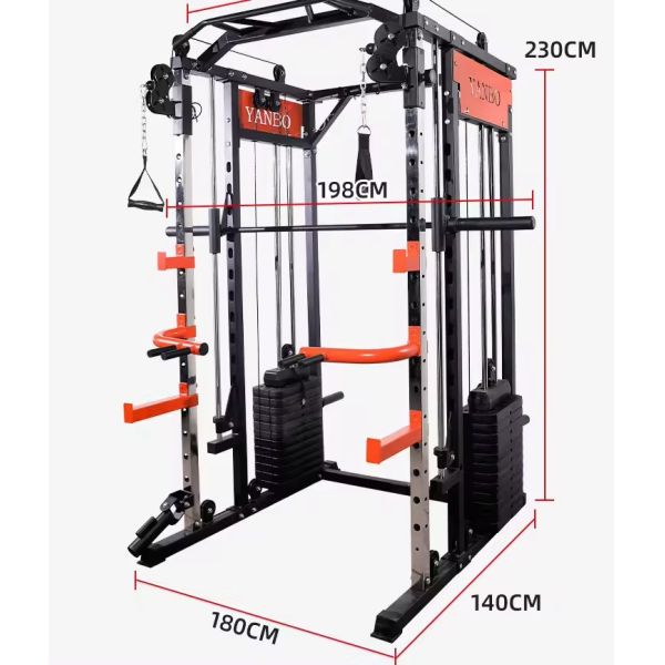 Hot All-In-One Home Gym Equipment Multi-Functional Squat Rack and Smith Machine with Power Rack Exercise Plate and Cable Drive