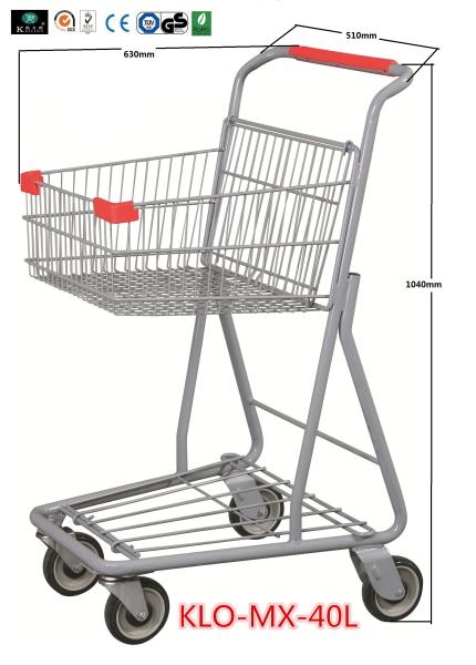 Chrome Plating Grocery Shopping Trolley 40L / Supermarket Shopping Carts