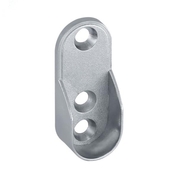 Zinc Alloy Oval Wardrobe Clothes Hanging Rail Holder Support Bracket Rail End Support