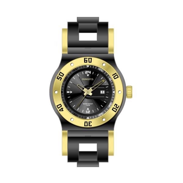 Double Dial Silicone Band Watches For Men , Silicone Belt Watches