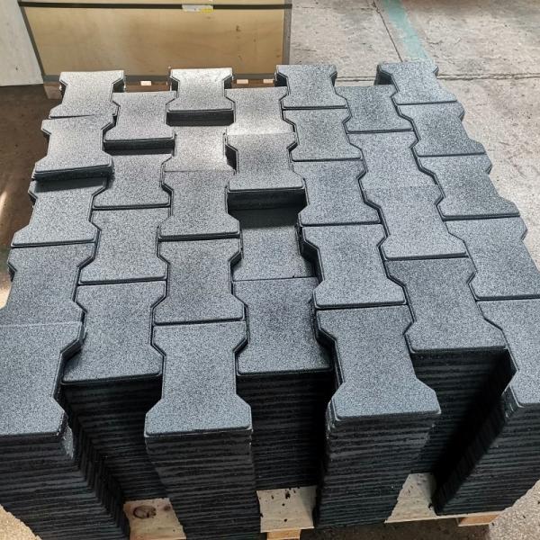 Grey Rubber Flooring Tiles 200*140mm / 180mm*140mm Dog Bone Rubber Tiles