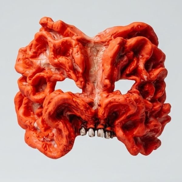 Bloody Red Fungus Mask For Halloween, Horror Cosplay Prop Mask For Costume Party, Fungal Infected Latex Mask For Men & Women, Red, One Size
