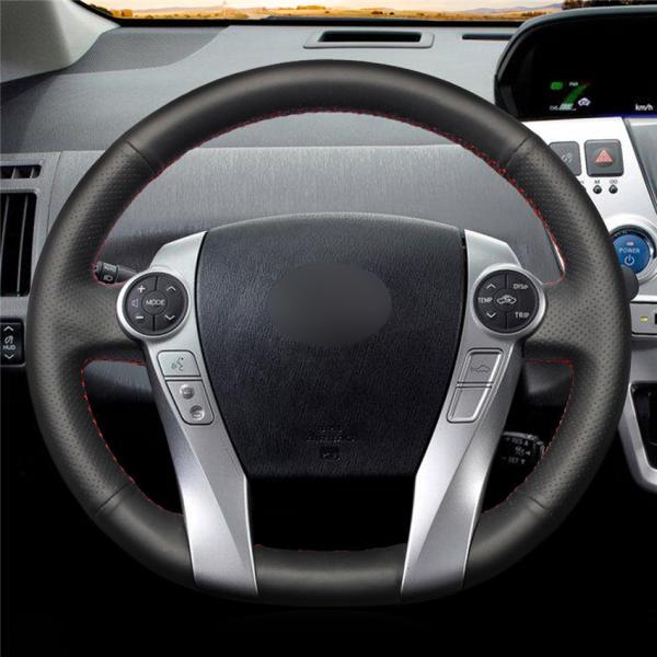 Pink Artificial Leather Sew Steering Wheel Cover for Toyota Prius 2004 2005 2006 2007 2008 2009 2010 2011 2012 2013 2014 2015