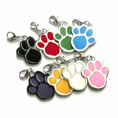 Paw Shape 25mm Dog Identification Tag Pendant Noiseless Dog Tags