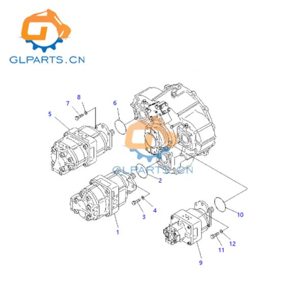 705-53-31020 Gear Drive Hydraulic Pump Fits Komatsu WA600-3LK Wheel Loaders