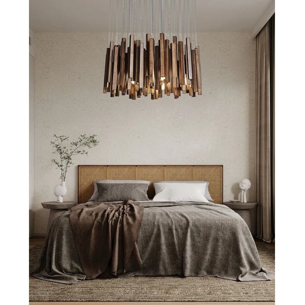 Dining Living Room Farmhouse Kitchen Table Solid Wood Led Pendant Chandelier Lamp Retro Wooden Hanging Chandelier (WH-VP-320)
