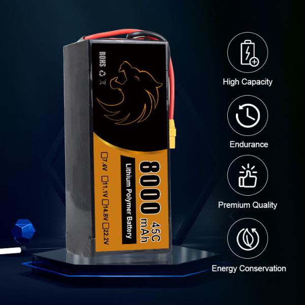 22.2V Lipo Drone Batteries for Racing FPV Drone with High-Performance XT60 Connector