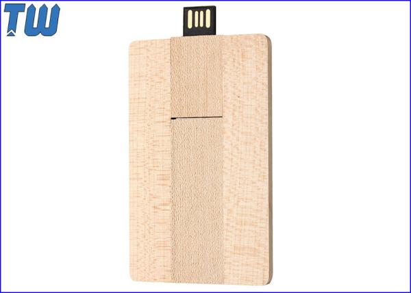 Credit Card USB Flash Pen Drive 4GB Capacity Data Storage Wood Material