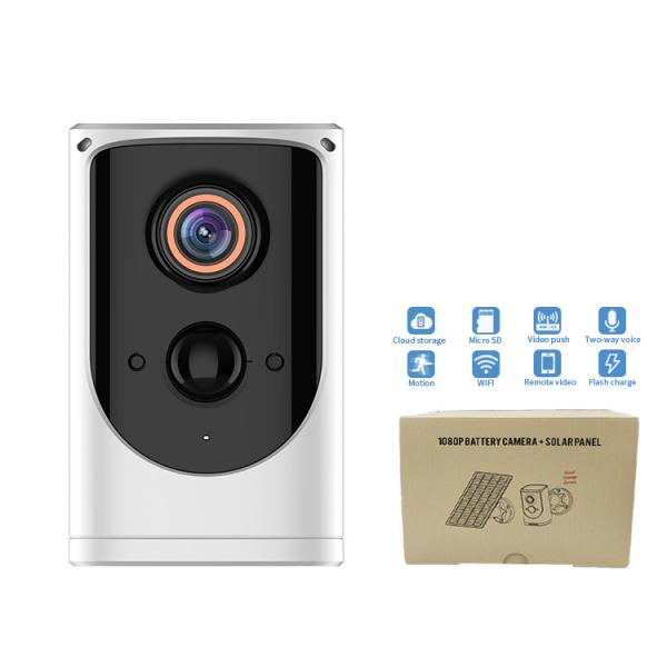 FHD 1080P Outdoor Waterproof Security Camera Solar Charging With 6000mAh Battery Pack