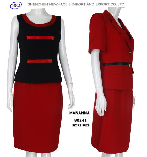 Wholesale Suits Short-Sleeve 3 Piece Suit Red Dress Suits