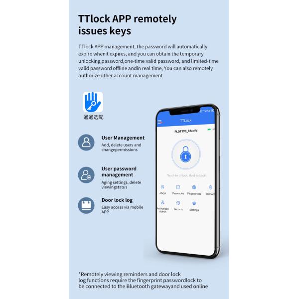 TuyaSmart TTlock Wifi Door Lock Отключается с помощью отпечатков пальцев
