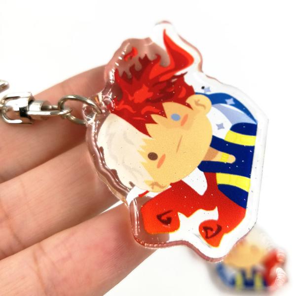Customized Clear Acrylic Charms/Epoxy Glitter Anime Acrylic Keychain Laster Cutting Double Sided Printing Acrylic Keyrin