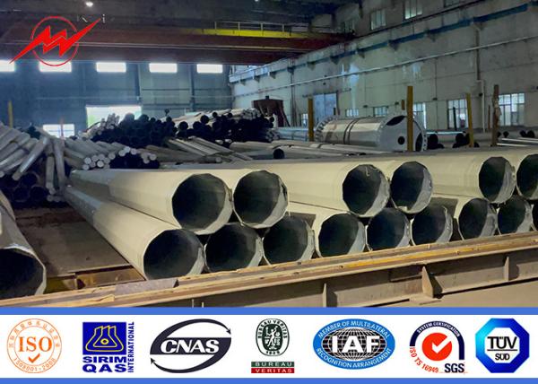 14m Long Single Section Steel Power Pole With Seamless Welding For Aesthetic Appeal In Philippines