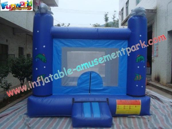 Small Dolphin Commercial Bouncy Castles , Inflatable Jumping House