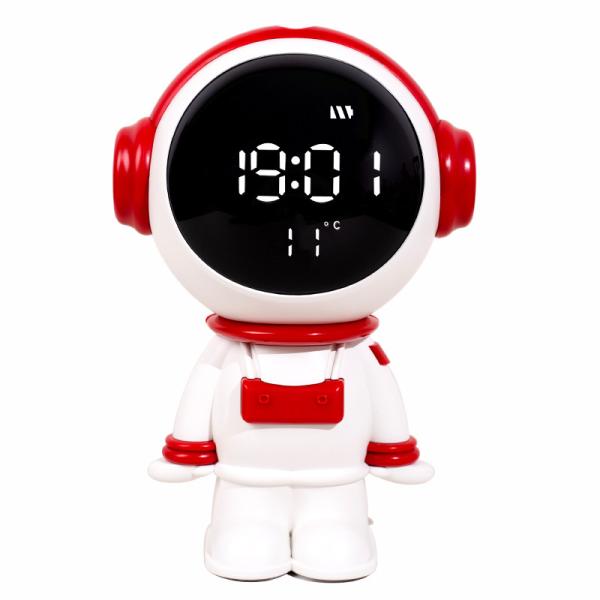 App Control PVC Astronaut Lamp & Digital Alarm Clock Radio Feature Bedside Gift For Baby