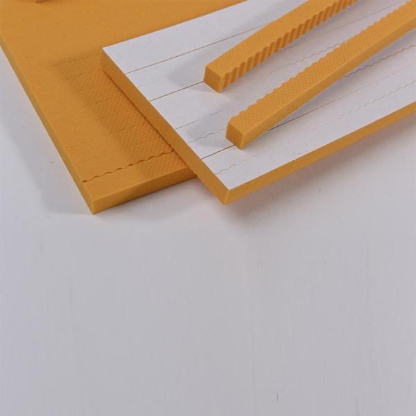 Die Cutting EPDM Rubber Foam Sponge with Adhesive Color Orange Dimension 10x300x380mm