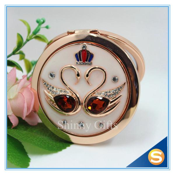 Shinny Gifts Personalized Metal Collection Compact Mirror For Wedding Souvenir