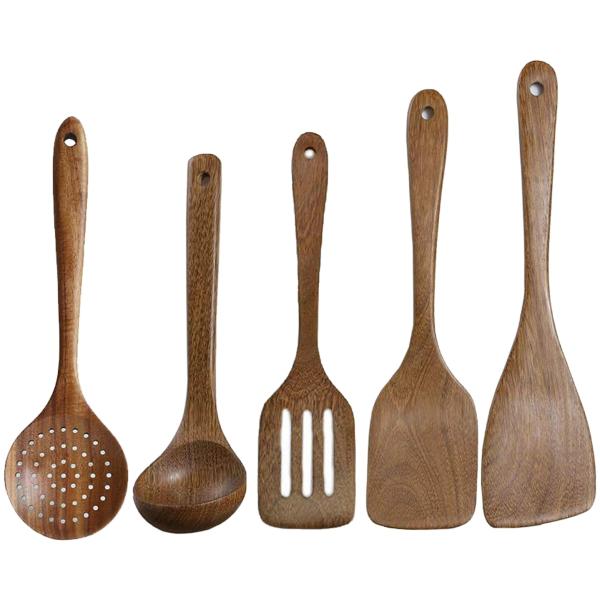 Heat Resistant Kitchen Utensils Cooking Wooden Wooden Spatula Non Scratch Rice Spoon