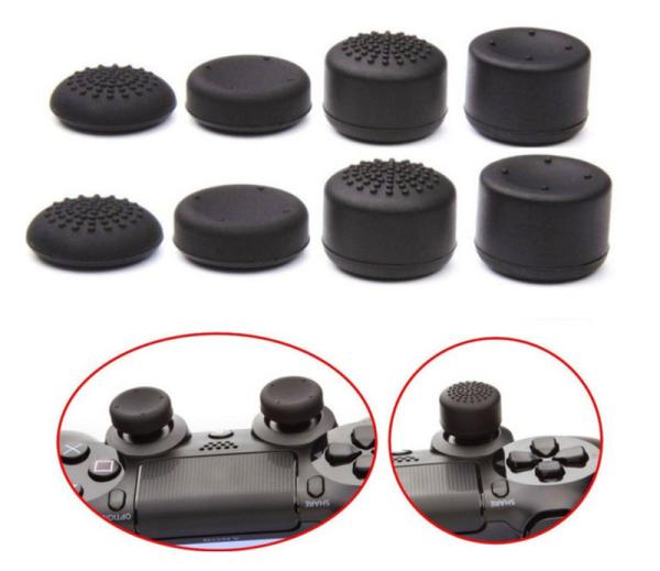 Protective Analog Stick Grips Covers Skins For Xbox One PS 5/4/3/2 / Controller Best Slim Grips For Gaming - Black (8 Packs)