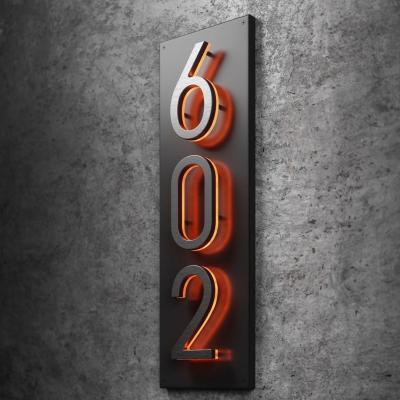 Custom Metal Outdoor Illuminated 3D Signage Back LED Light House Number for Weddings