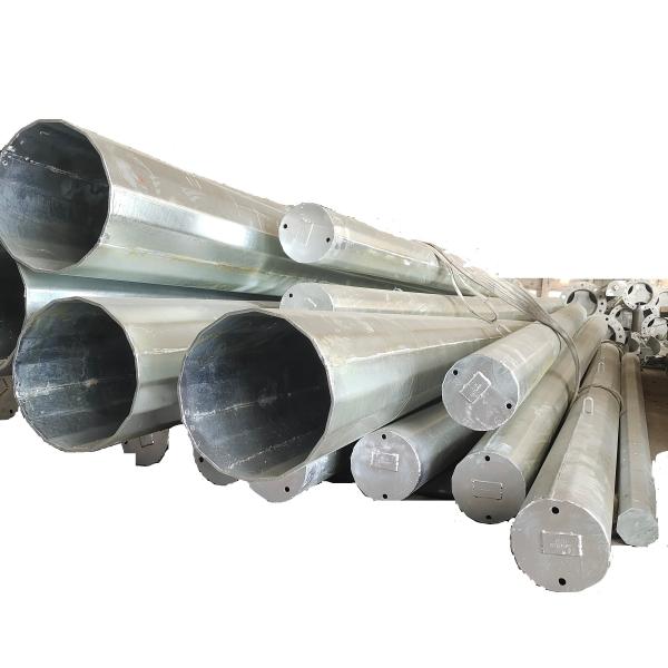 35FT Octagonal Steel Tubular Electric Light Pole Transmission Line Height 10m