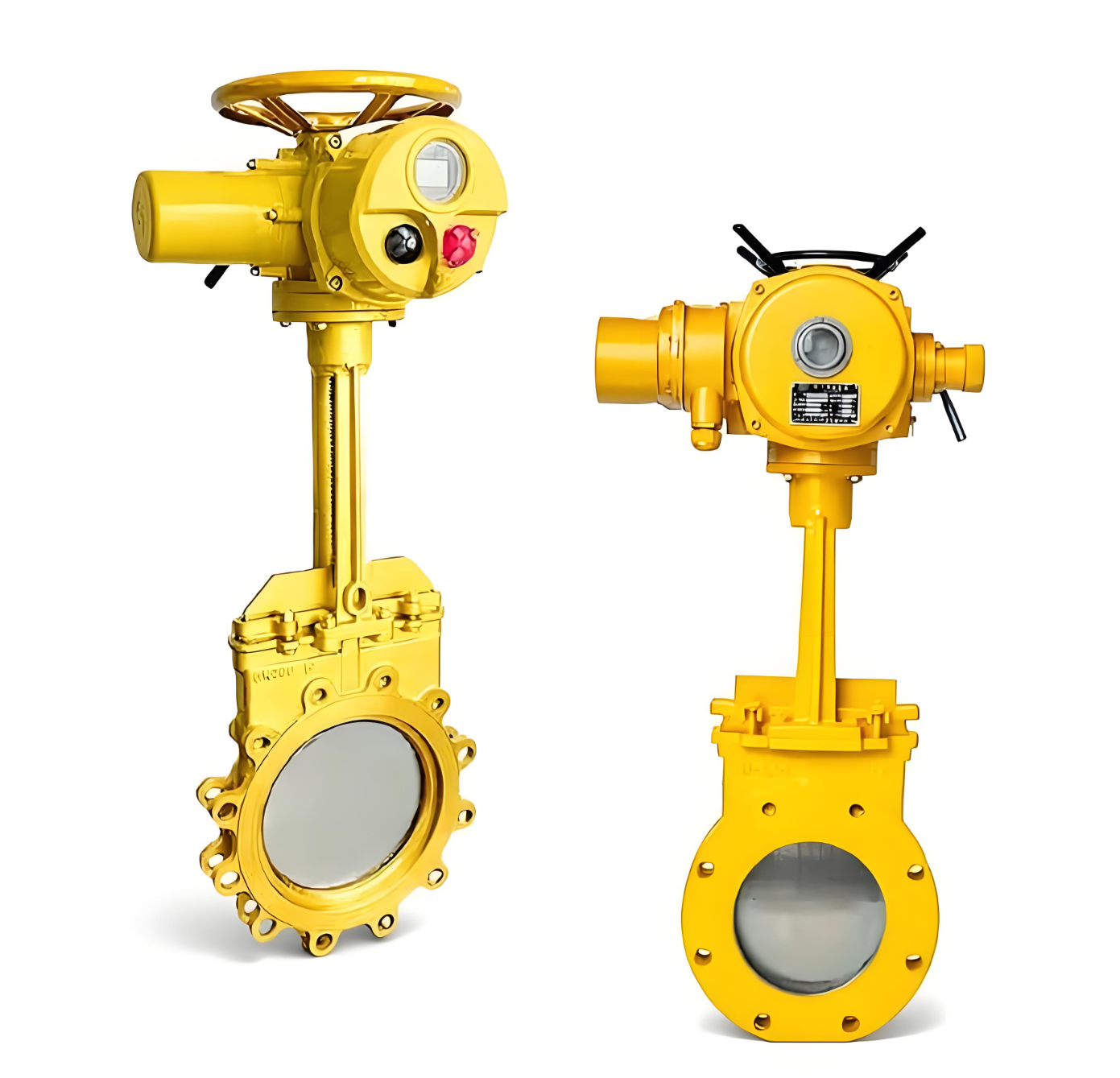 Knife Gate Valve with Electric Actuator for Sewage Pulp Motorized Slurry Gate Valve Wear-resistant Manual Type