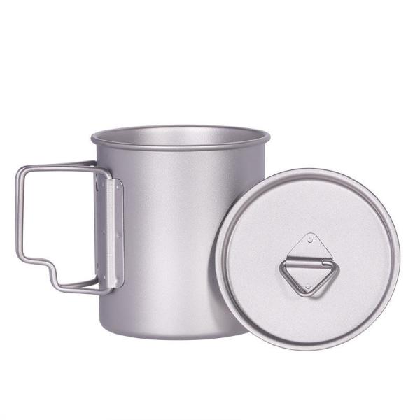 99.95% Purity Portable Titanium Camping Cup Titanium Travel Mug rustproof
