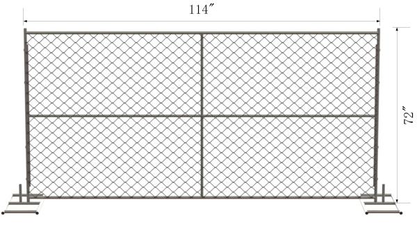 6' x 10' Chain Link Temporary Fence Panels Mesh2 ⅝x 2-5/8 x 11.5 gauge wire  1.25 (32mm) tubing x 16 gauge