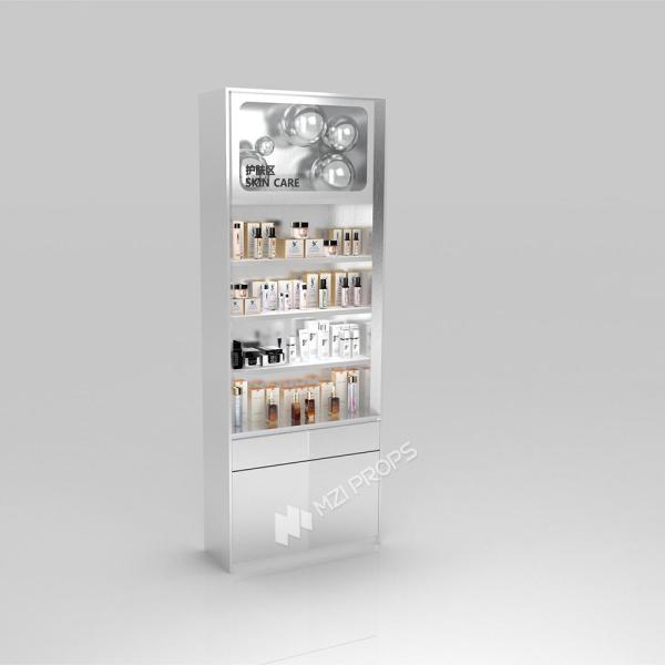 Perfume Shop Fitting Simple And Stylish Skincare Back Cabinet For Branded Store Shelf And Luxury Display Showcase