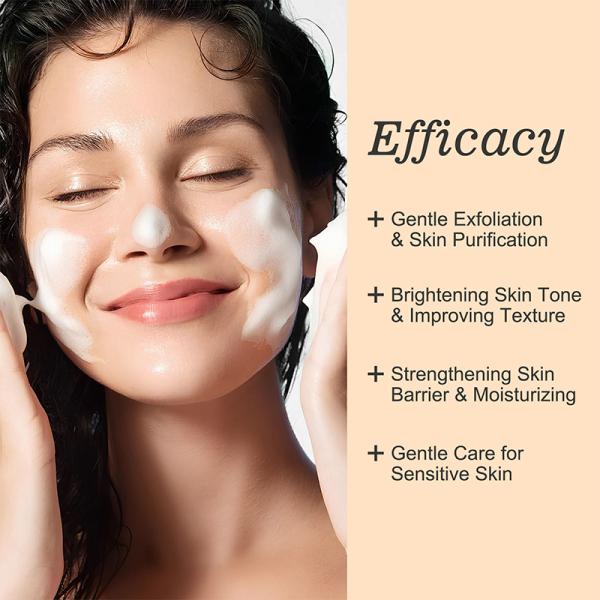 Légume de nettoyage du visage naturel organique Extrait de riz Laver le visage Légume de nettoyage du visage