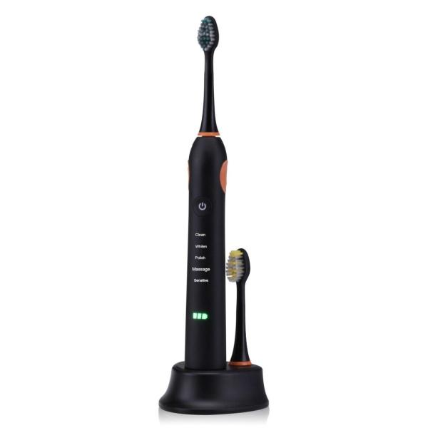 Waterproof Rechargeable Electric Toothbrush Tooth Whitening With Brush Heads Replacement Teeth Whitener Cleaning Oral
