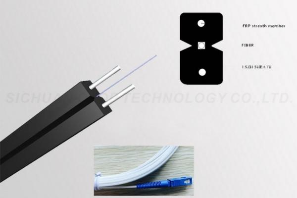 Single Mode Fiber Optic Drop Cable Black Color for Optical Jumper or FTTX