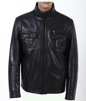 Talla 54 de la chaqueta del caballero, chaqueta de cuero gruesa de la PU del motorista para hombre de moda del invierno