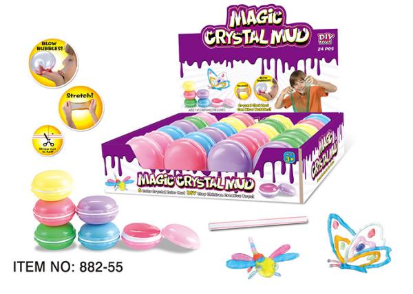 Blowable Transparent Crystal Mud 75g Indoor Childrens Toys Macaron Design Puple