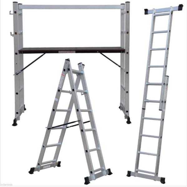 2X6 Step Scaffolding Step Ladder , Aluminium Folding Ladder Multi Use