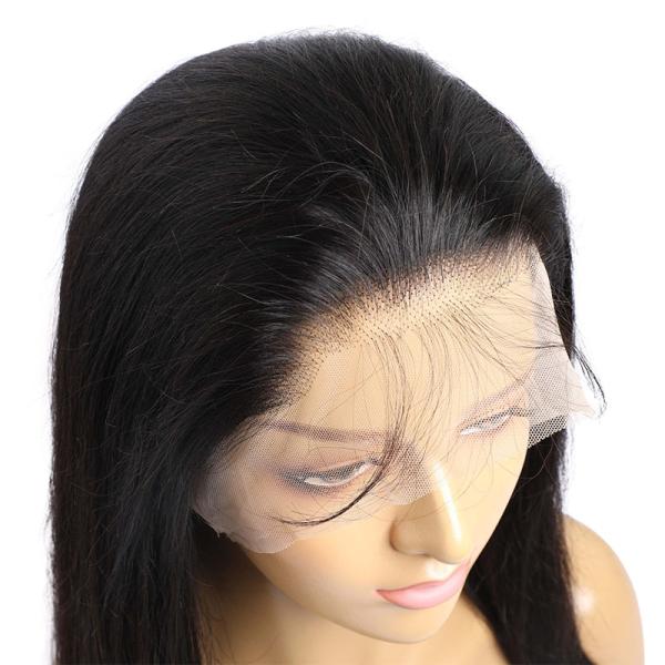 Light Brown 150% 180% Density Bone Straight Brazilian 360 Lace Frontal Remy HD Lace Wig with Baby Hair