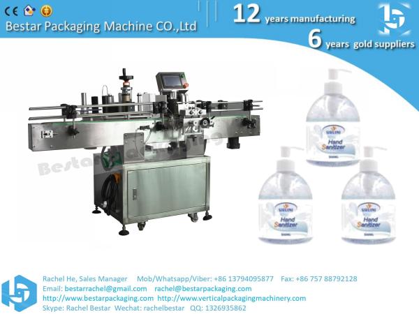 Chinese manufacturer labeling machine for bottles, sanitizer bottle, washing gel bottle