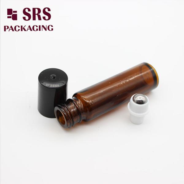 Amber Glass Roller Bottle with Steel Ball Leak Proof 10ml Capacity Free Sample Available