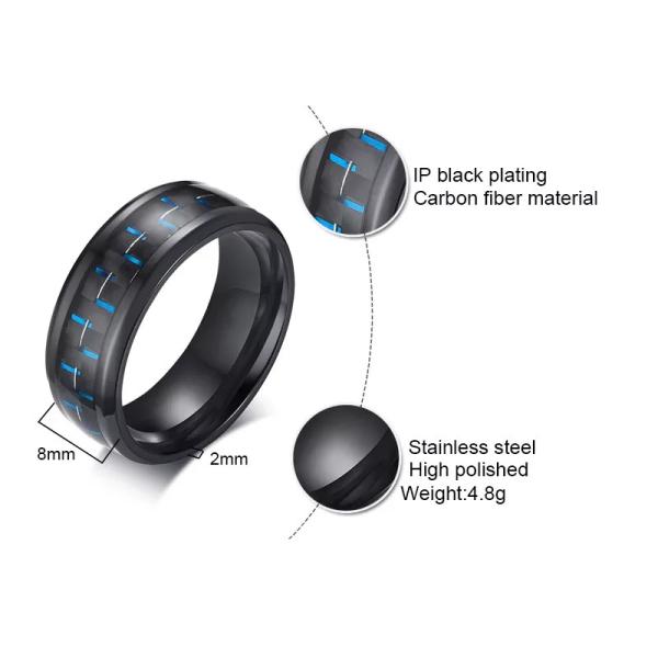 Special Luxury His And Hers Carbon Fiber Rings Carbon Fiber Stainless Steel Material